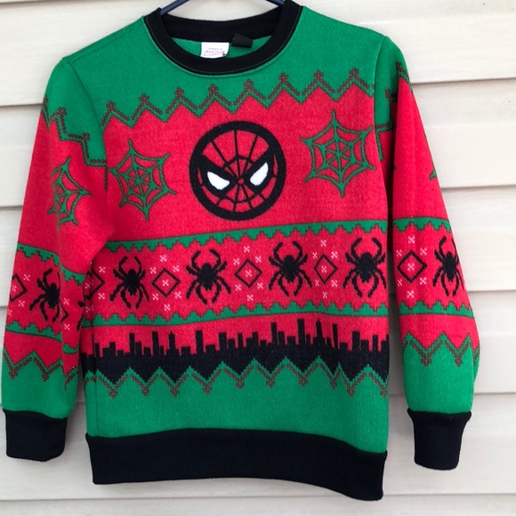 Marvel Spiderman Boys Christmas Sweater 